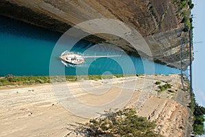 Sailboat in the Corinth Canal