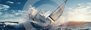 Sailboat Crashes In A Ocean Clear Sky Sailboat, Ocean, Clearsky, Safety, Prevention, Damage, Rescue