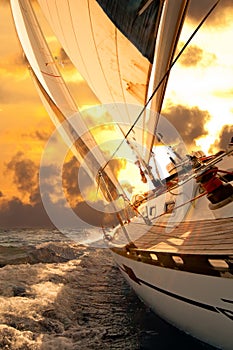 Sailboat crop during the regatta