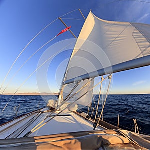 Sailboat crop during the regatta