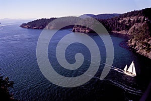 Sailboat in Deception Pass  11935