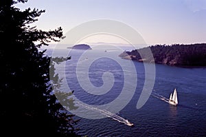 Sailboat in Deception Pass  11941