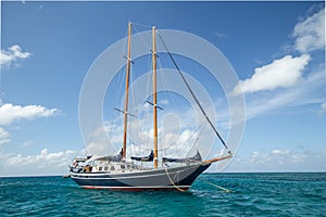 Sailboat with double masts in Grand Caymen