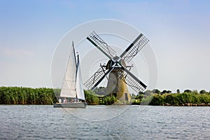 Segelboot niederländisch Windmühle 