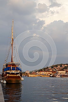 Sailboat in the evening light