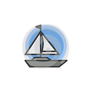 Sailboat filled outline icon