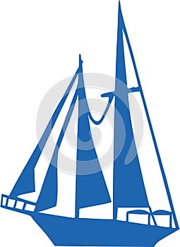 Sailboat with four sails