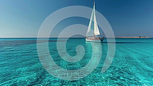 Sailboat Gliding Across Calm Water