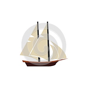 Sailboat graphic design template vector isolated