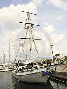 Sailboat in harbor