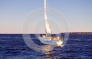 Sailboat heading to sea