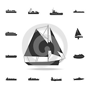 Sailboat icon. Detailed set of water transport icons. Premium graphic design. One of the collection icons for websites, web design