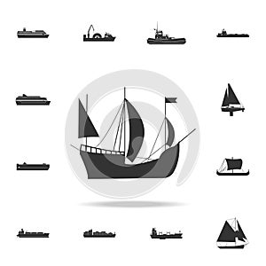 Sailboat icon. Detailed set of water transport icons. Premium graphic design. One of the collection icons for websites, web design