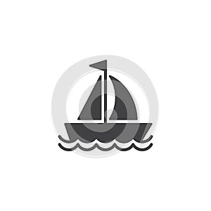 Sailboat icon in flat style. Ship vector illustration on isolated background. Transport sign business concept