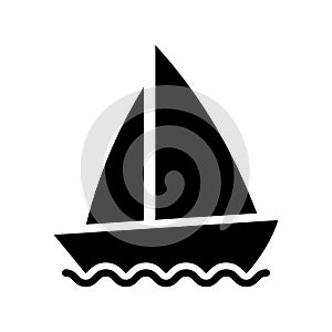 Sailboat icon flat vector illustration design