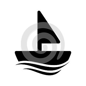 Sailboat icon or logo isolated sign symbol vector illustration