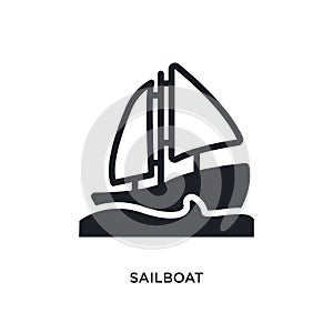sailboat isolated icon. simple element illustration from nautical concept icons. sailboat editable logo sign symbol design on