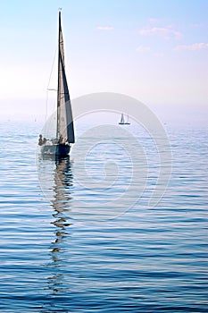 Sailboat on Lake Geneva