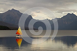 Sailboat on Lake McDonald photo