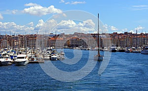 Sailboat Leaving teh Vieux Port in Marseille