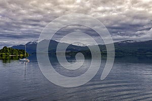 Sailboat on Loch Lomond, Scotland