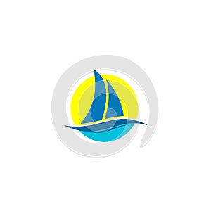 Sailboat logo design, vector icons.