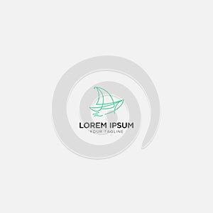 Sailboat logo simple line art logo yacht