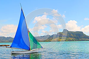 Sailboat in Mahebourg bay.