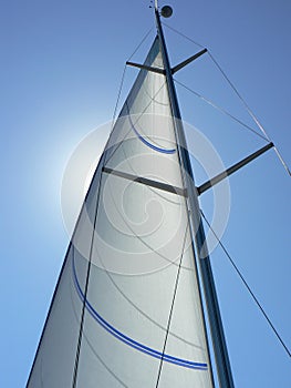 Sailboat mast and rigging photo