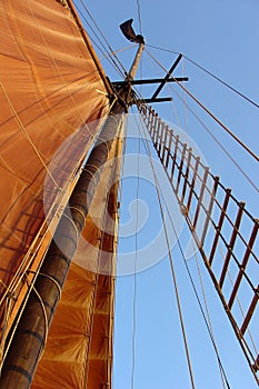 Sailboat mast with sail