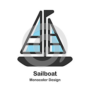 Sailboat Monocolor Illustration