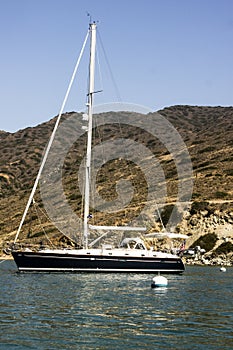 Sailboat Moored at Catalina Harbor