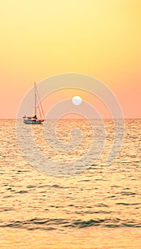 Sailboat at Nai Yang beach, Sirinath National Park, Island Phuket, Thailand