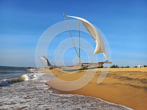 Sailboat in Nigambo beach.