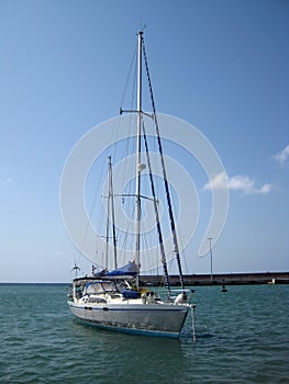 Sailboat on the ocean, Cabo Verde, Sal, Boa Vista.