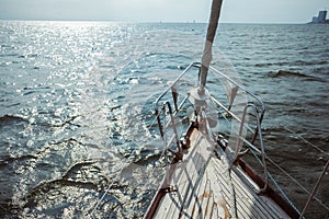 Sailboat in the Ocean during navigation