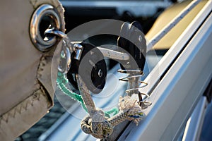 Sailboat part for setting and using the sail during a sailing trip.