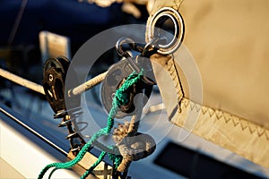 Sailboat part for setting and using the sail during a sailing trip.