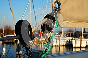 Sailboat part for setting and using the sail during a sailing trip.