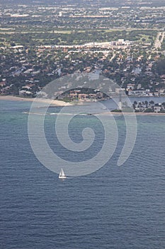 Aerial View of lighthouse point, Pompano Beach, Florida