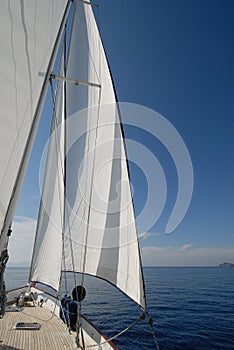 Sailboat on sail