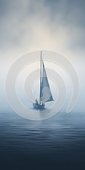 Sailboat Sailing In Ethereal Fog: A Poetic Visual Journey