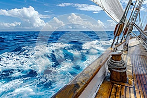 Sailboat Sailing Through Ocean on Sunny Day