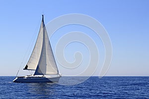 Sailboat sailing sails blue Mediterranean