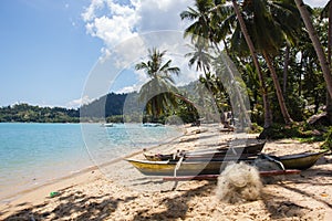 Sailboat, San Vicente. Palawan Island in the Philippines.