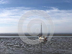 Sailboat on a sand plate