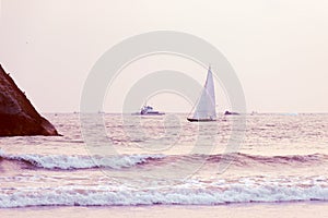 Sailboat in the sea, luxury summer adventure.