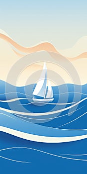 Sailboat Serenity: A Tranquil Ocean Journey