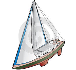Sailboat Ship Icon. Design Elements 41k