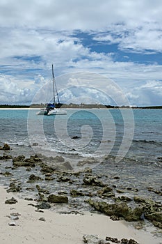 Sailboat on Shoal Bay West, Anguilla, British West Indies, BWI, Caribbean